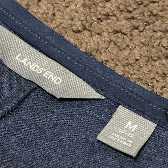 Gorgeous Lands End Tunic Style Tank-Sz M(10/12)-Satiny Trim-Blue-Rayon - Picture 14 of 16